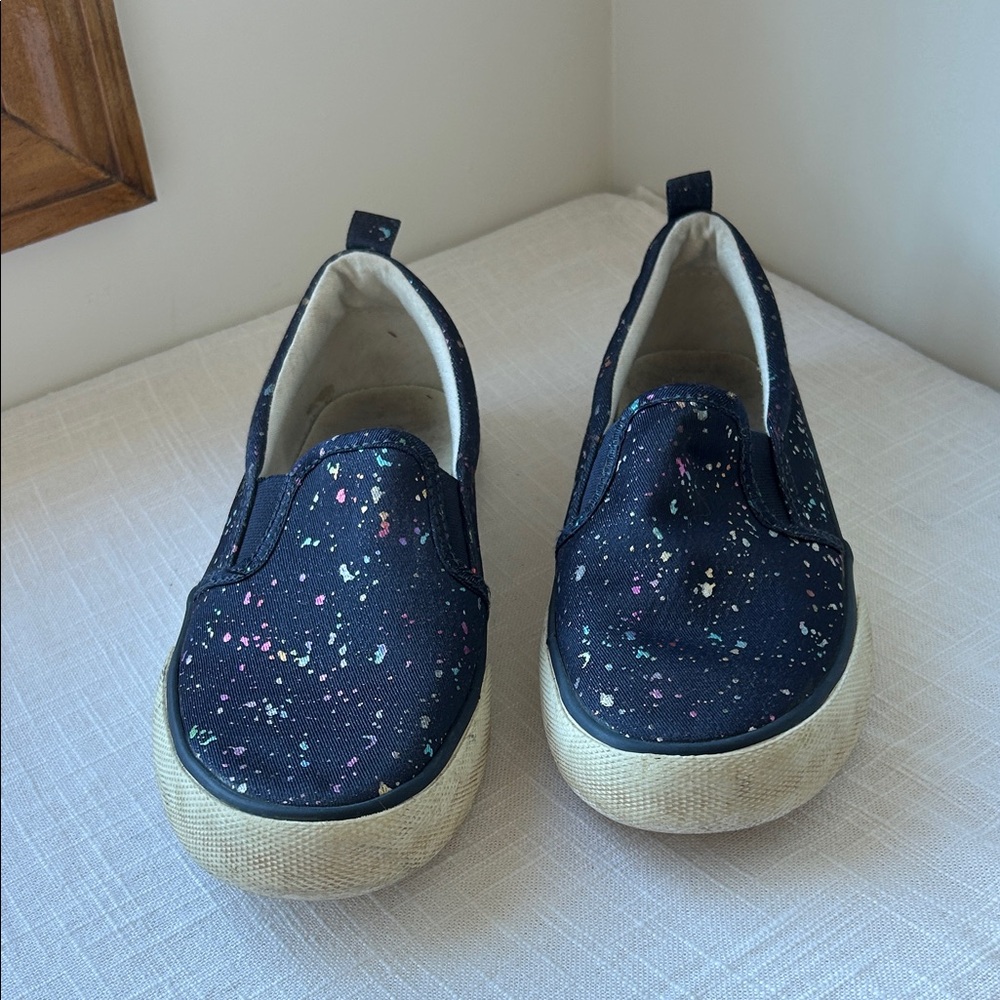 Cat & Jack Kids Slip-On Sneakers - navy with Multicolor Speckles size 3